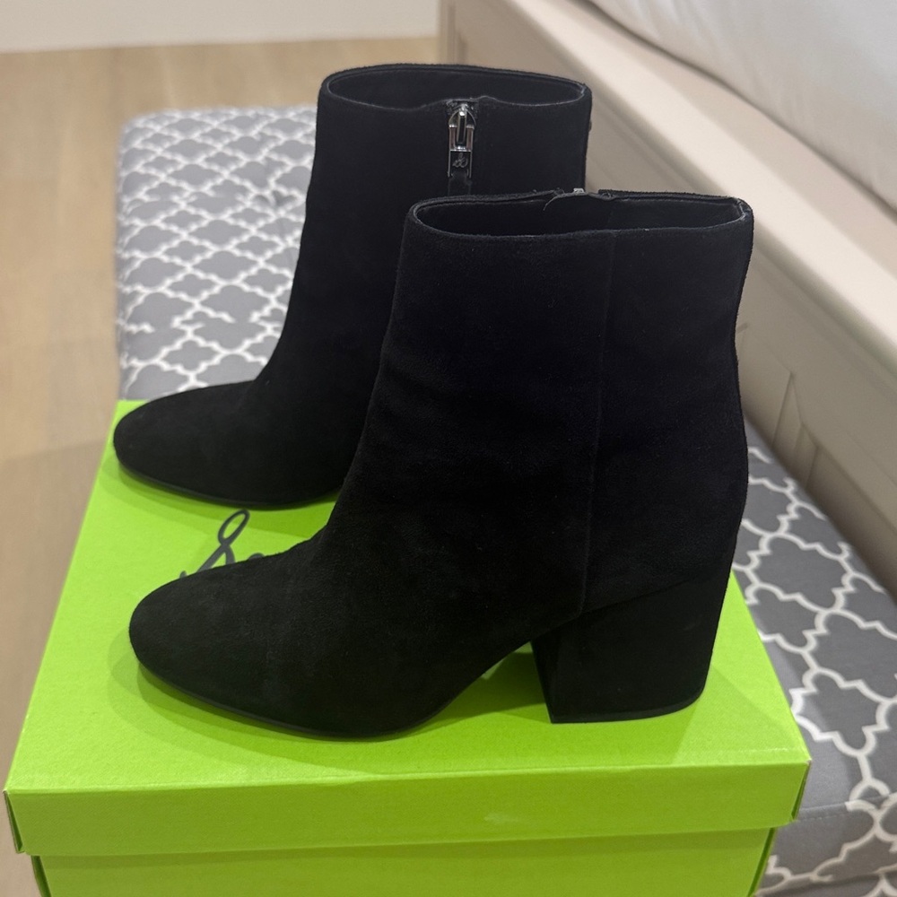 Sam Edelman Black Suede Ankle Boots